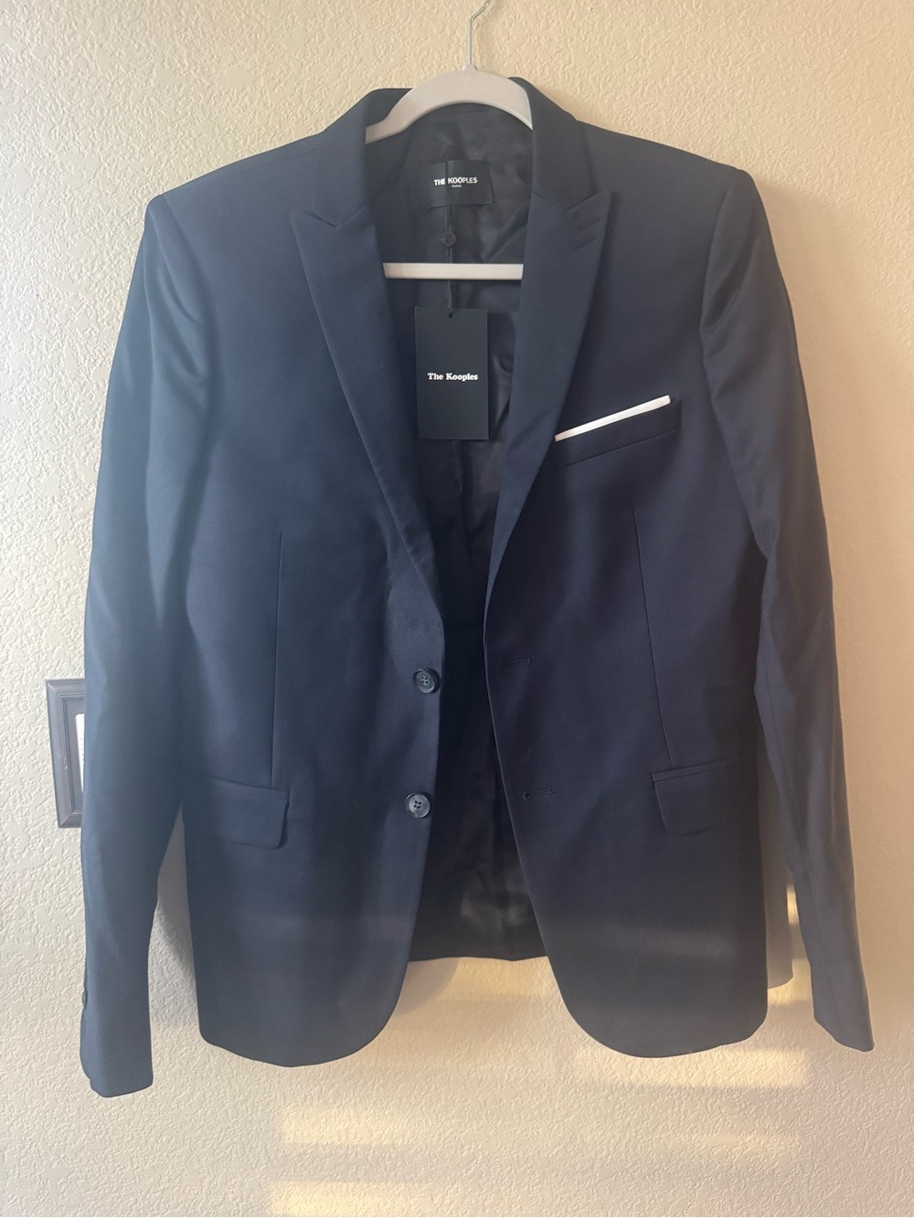 NWT The Kooples Paris Navy Wool Tailored Blazer Jacket EU 44 Slim Fit